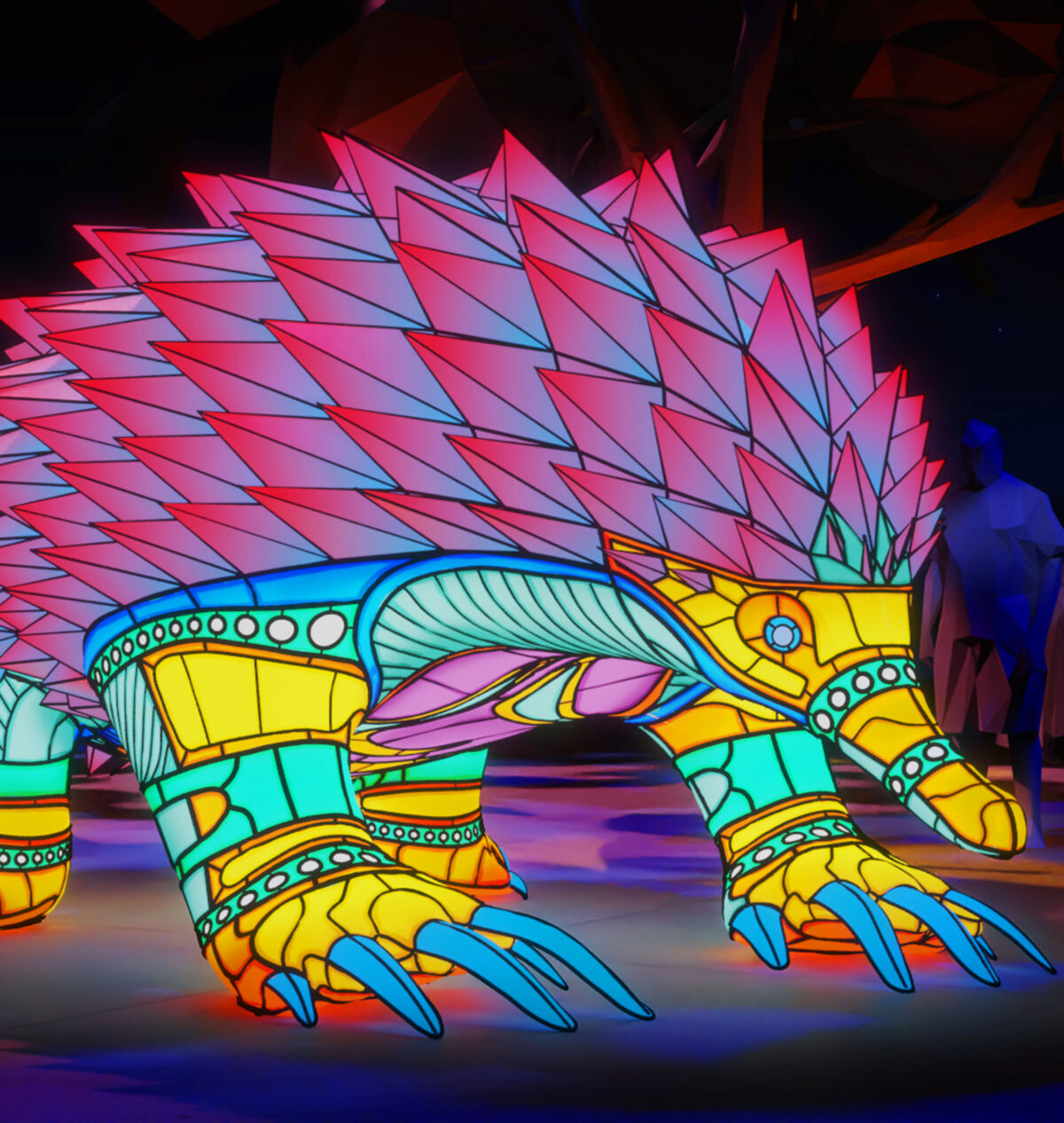 Large echidna spaed colourful lantern