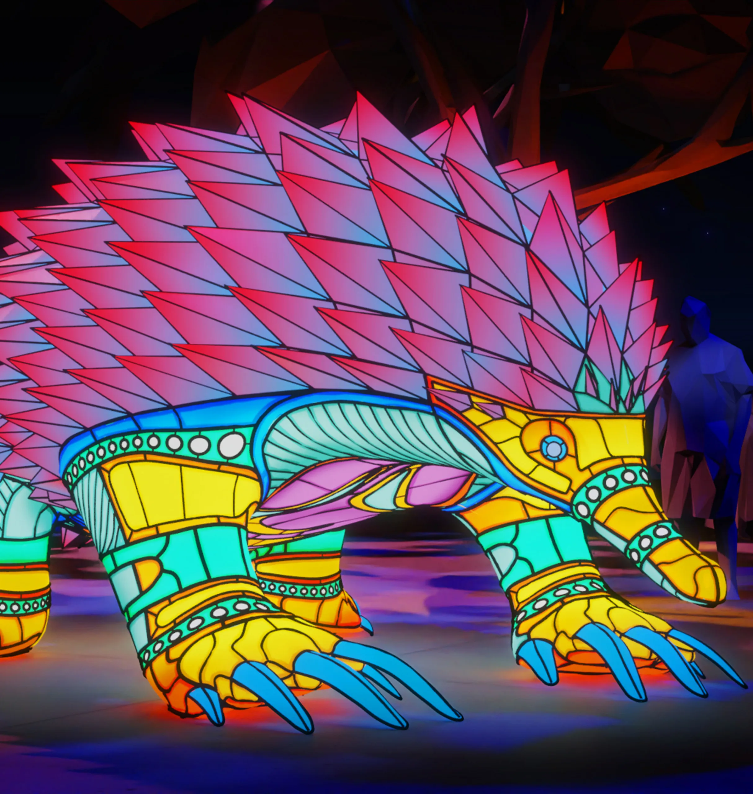 Large echidna spaed colourful lantern