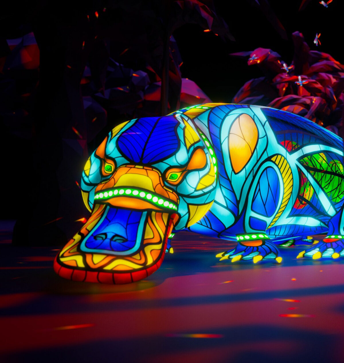 Large platypus shaped colourful lantern